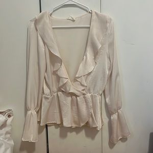 Ivory ruffle collar blouse